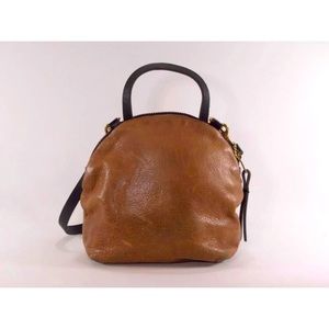 Eleven-Thirty Ani Mini brown/black leather crossbody purse. Made in Canada
